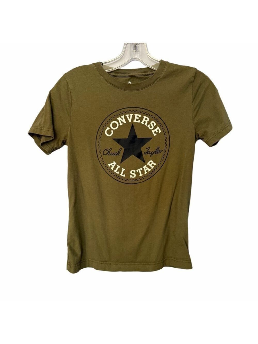 Converse Olive Green Logo Graphic Tee Boys Size M